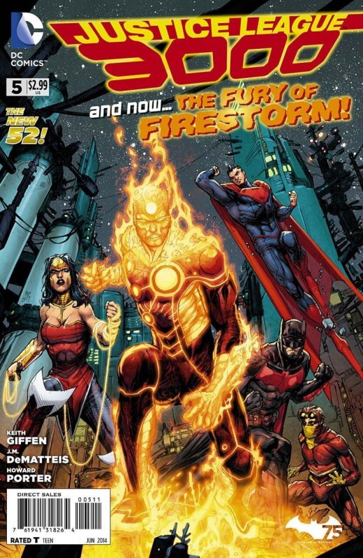 Justice League 3000 #5, raw comic book in VF/NM condition — front cover