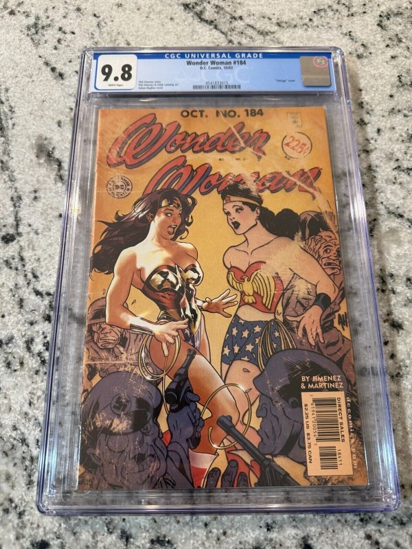 Wonder Woman #184 (DC Comics), CGC 9.8 graded comic book, Universal Blue label — front cover in its holder