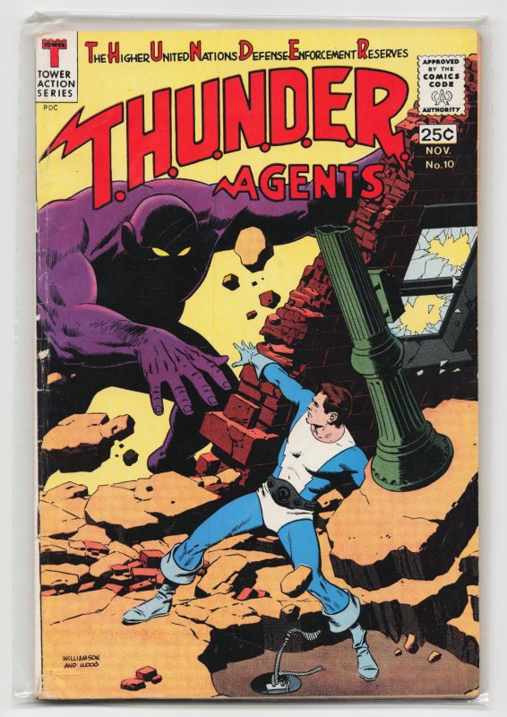 T.H.U.N.D.e.R. Agents #10 (Tower Comics, 1966), raw, ungraded comic book — front cover