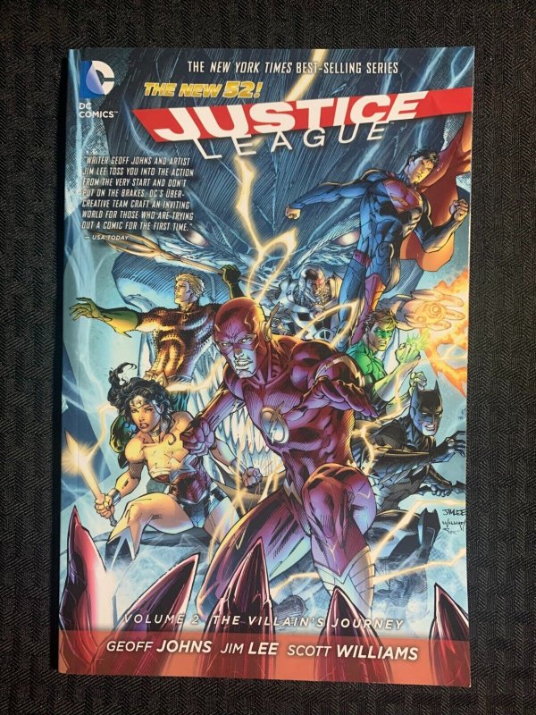 2013 Justice League v2 the Villain's Journey TPB SC FN 6.0 1st DC Comic (DC Comics, 2013), raw comic book in FN 6.0 condition — front cover