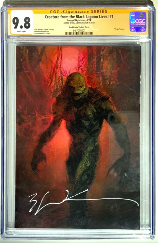 Creature from the Black Lagoon Lives #1, CGC 9.8 graded comic book, Signature Series label — front cover in its holder
