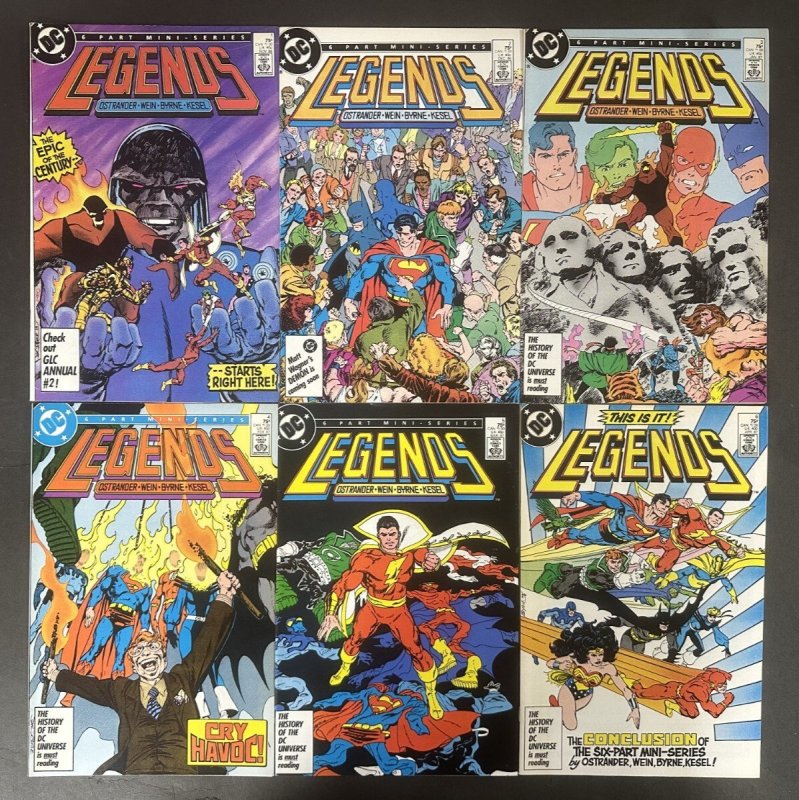 Legends (1986) #1-6 VF+ Complete Set John Byrne (1986), raw comic book in VF+ condition — front cover