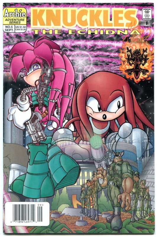 Knuckles #5 (Archie Comics, 1997), raw comic book in VF/NM condition — front cover