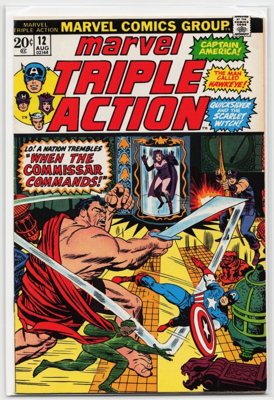Marvel Triple Action #12 (Marvel Comics, 1973), raw, ungraded comic book — front cover