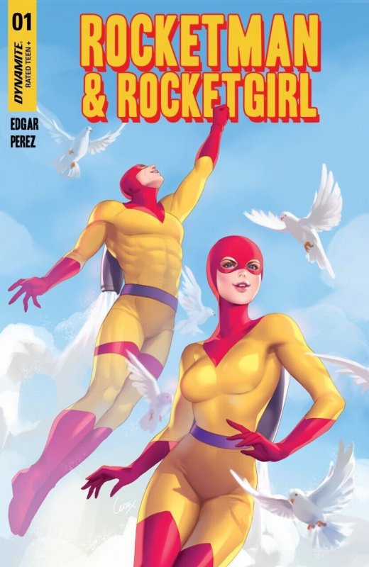 Rocketman and Rocketgirl #1 (Dynamite Entertainment, 2023), raw comic book in NM condition — front cover