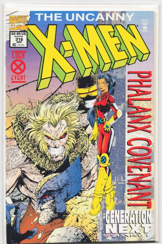 The Uncanny X-Men #316 (Marvel Comics, 1994), raw, ungraded comic book — front cover