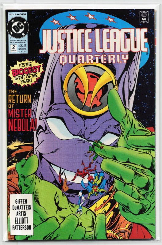 Justice League Quarterly #2 (1991), raw, ungraded comic book — front cover