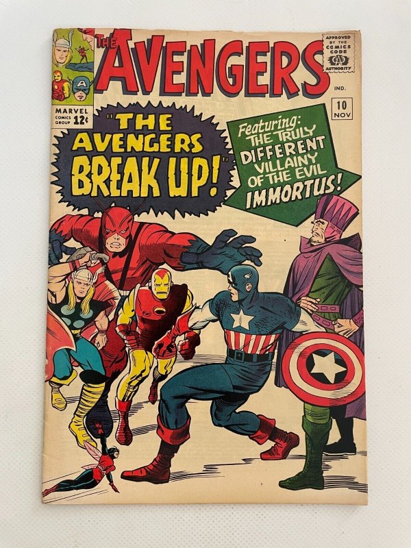 Avengers #10 (Marvel Comics), raw comic book in VF condition — front cover