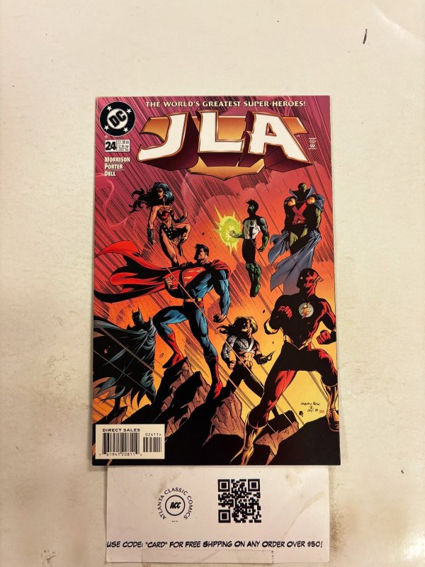JLA #24 (DC Comics), raw comic book in NM condition — front cover