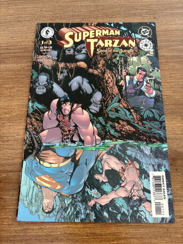 Lot of 3 Superman Tarzan DC Dark Horse Comic Books # 1 2 3 NM 1st Prints 11 J448, raw comic book in NM condition — front cover