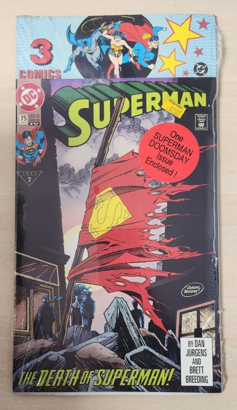 Superman #75 (DC Comics, 1993), raw comic book in 7.5 condition — front cover