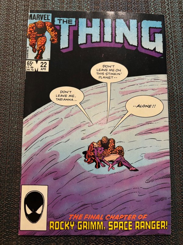 The Thing #22 (Marvel Comics, 1985), raw, ungraded comic book — front cover