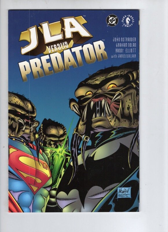 JLA Versus Predator – Comics and Comics – DC (2001) 9.4 NM (DC Comics, 2001), raw comic book in NM 9.4 condition — front cover