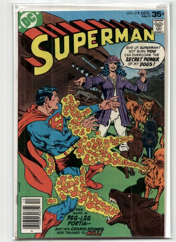 Superman #318 (DC Comics, 1977), raw, ungraded comic book — front cover