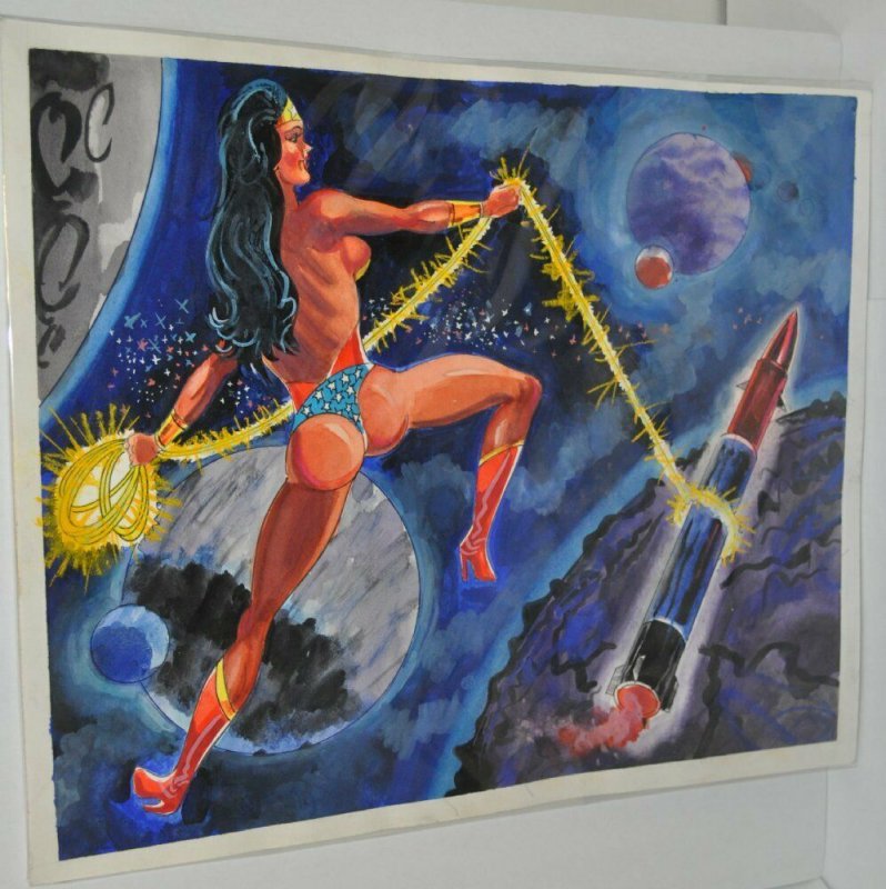 Sexy Wonder Woman in Space Lasso's Missile Color Art by Jerry Grandenetti, raw, ungraded comic book — front cover
