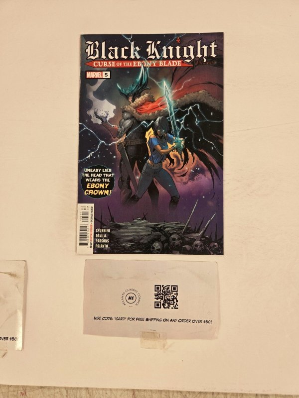 Black Knight Curse of the Ebony Blade #5 (Marvel Comics), raw comic book in NM condition — front cover