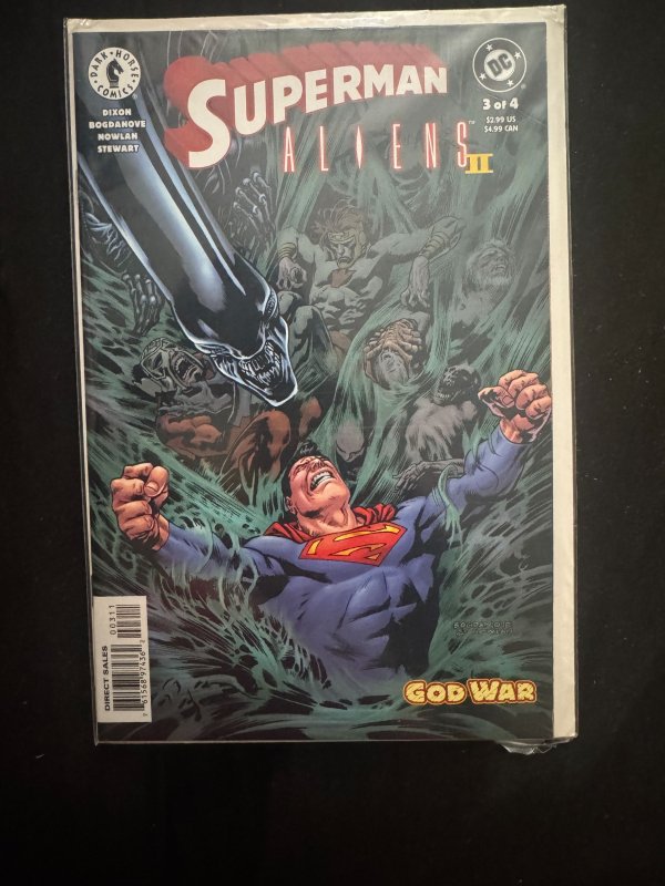 Superman Aliens 2: God War #3 (2002), raw, ungraded comic book — front cover