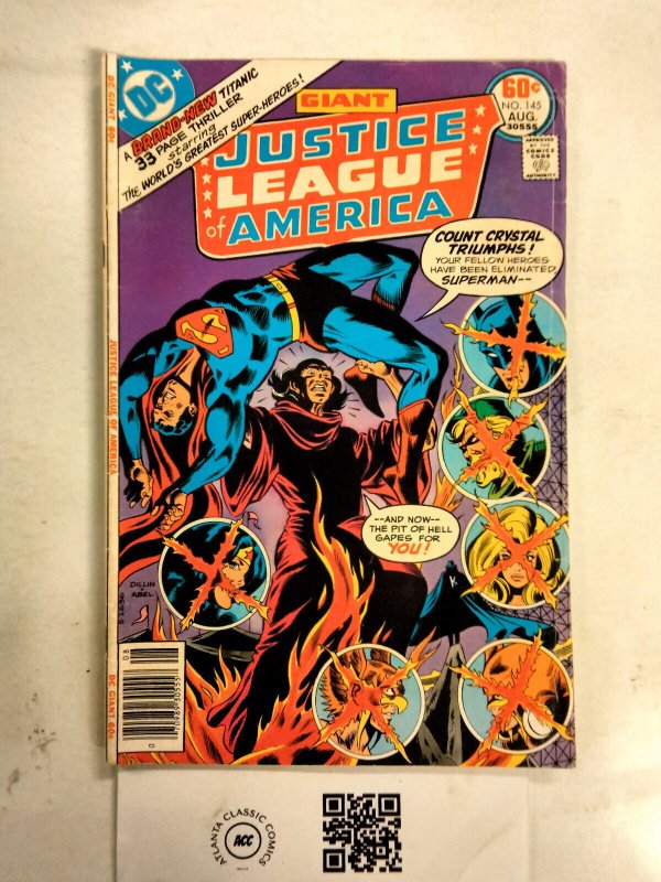 Justice League of America #145 (DC Comics, 1977), raw comic book in FN condition — front cover
