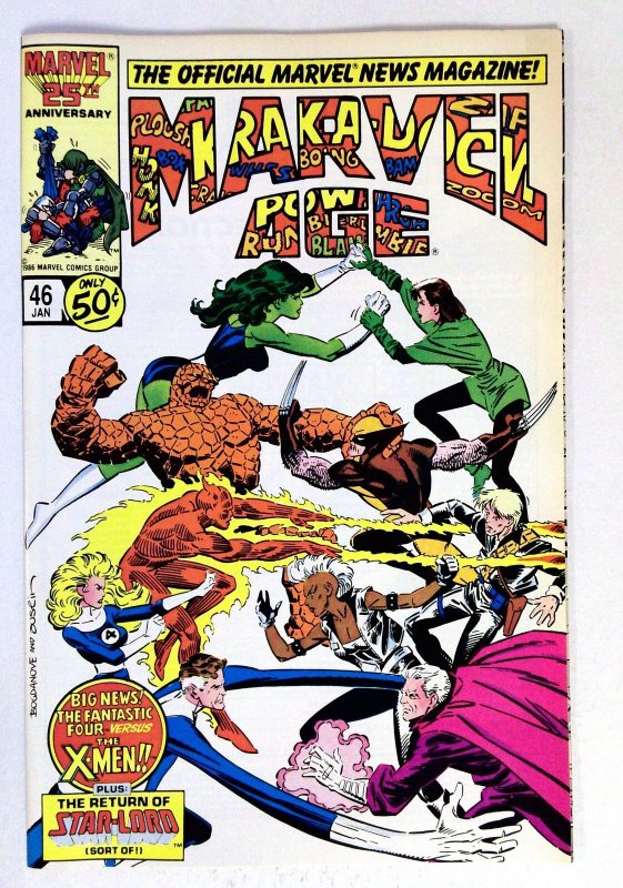 Marvel Age #46 (Marvel Comics, 1986), raw comic book in NM- condition — front cover