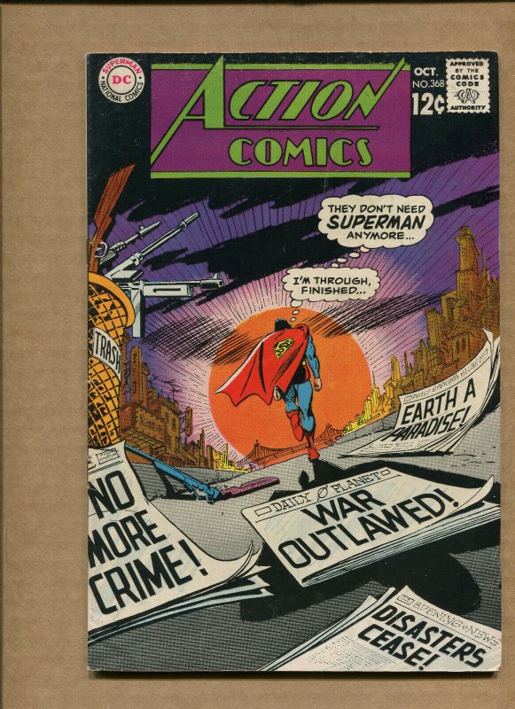 Action Comics #368 (DC Comics, 1968), raw comic book in 6.0 condition — front cover