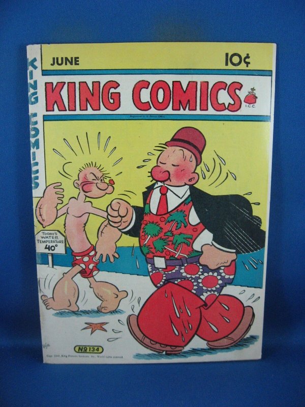 King Comics #134 (1947), raw comic book in VG condition — front cover
