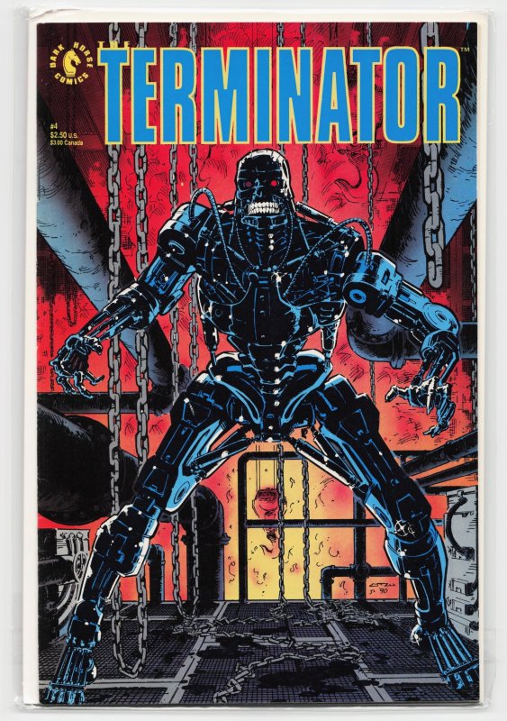 The Terminator #4 (Dark Horse Comics, 1990), raw, ungraded comic book — front cover