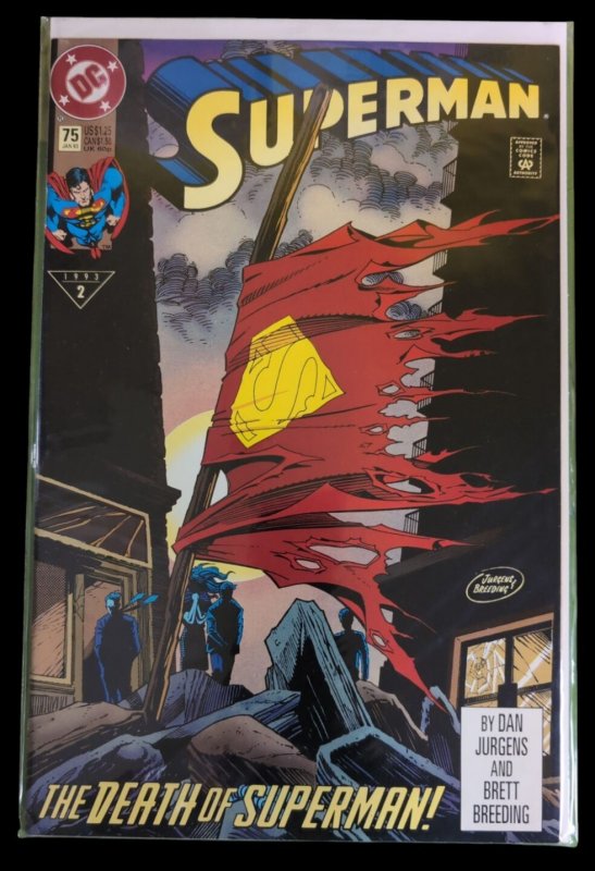 Superman #75 (DC Comics, 1993), raw comic book in VF condition — front cover