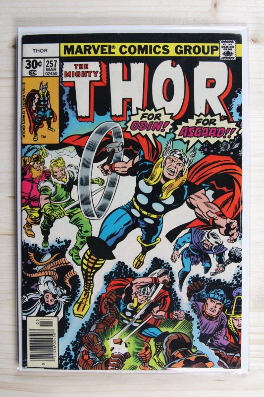 Thor #257 (Marvel Comics, 1977), raw comic book in VF- 7.5 condition — front cover