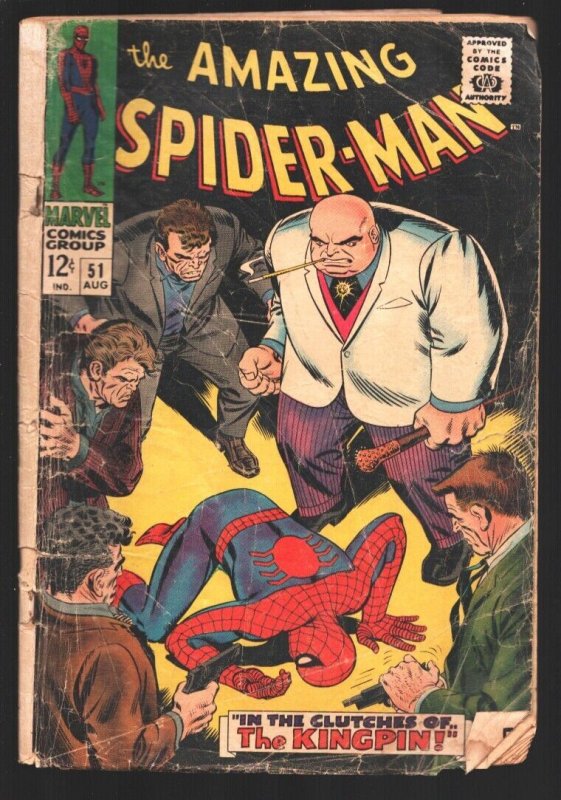 Amazing Spider-Man #51 (Marvel Comics, 1967), raw, ungraded comic book — front cover