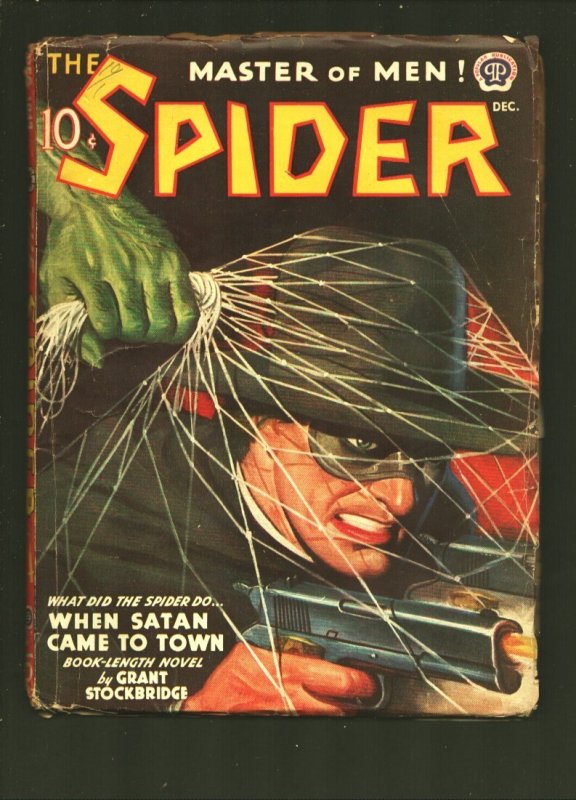 Spider 12/1943-Popular-Final Issue-"When Satan Came to Town"-Cover art by Rafael, raw, ungraded comic book — front cover