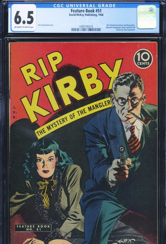 Feature Book #51, CGC 6.5 graded comic book, Universal Blue label — front cover in its holder