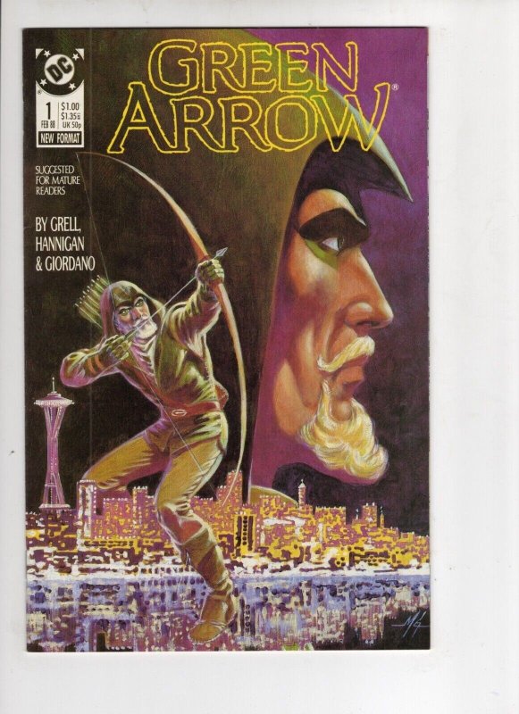 Green Arrow #1 (DC Comics, 1988), raw comic book in NM- 9.2 condition — front cover