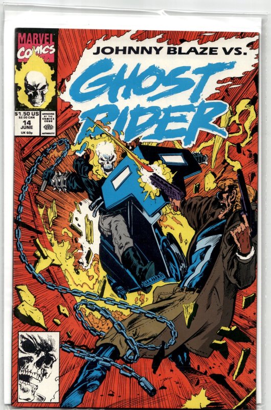 Ghost Rider #14 (Marvel Comics, 1991), raw, ungraded comic book — front cover
