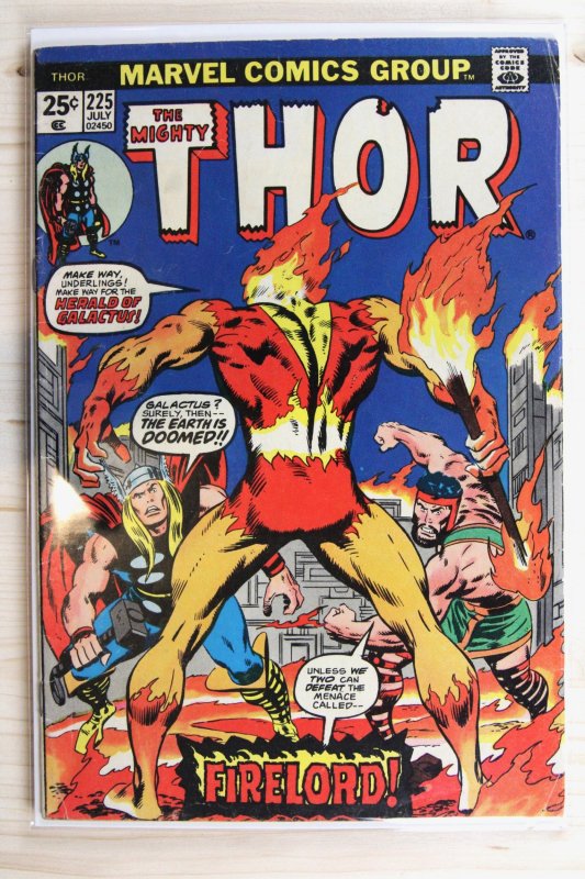 Thor #225 (Marvel Comics, 1974), raw comic book in VF- 7.5 condition — front cover