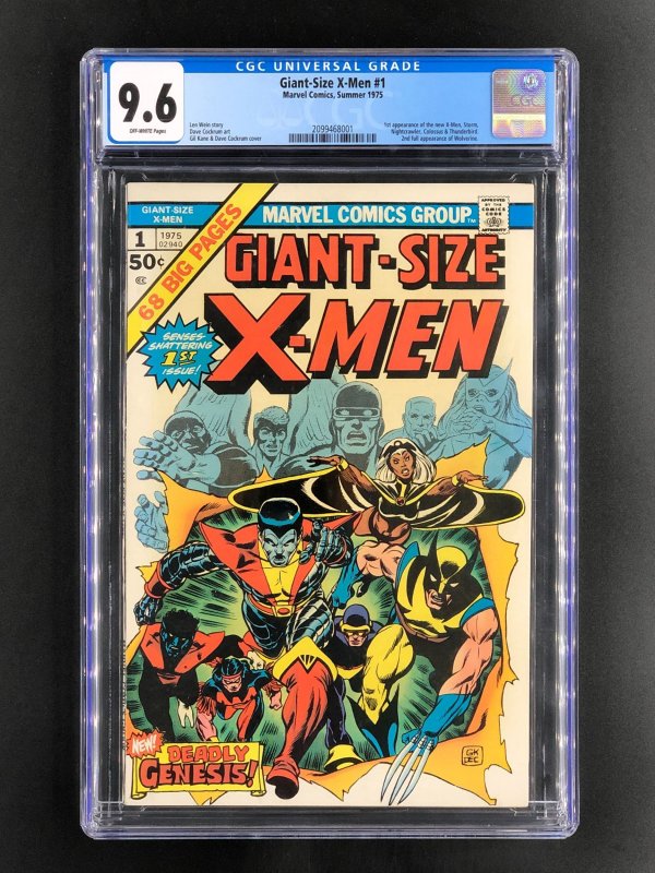 Giant-Size X-Men #1 (Marvel Comics), CGC 9.6 graded comic book, Universal Blue label — front cover in its holder