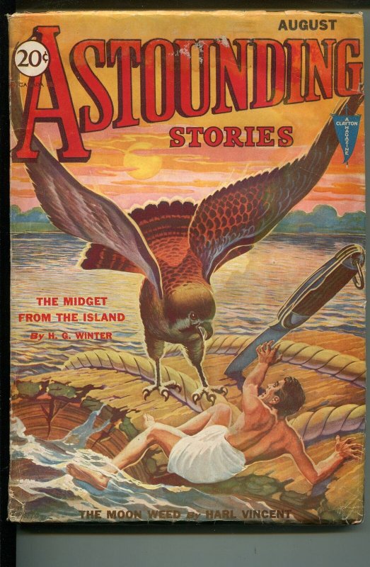 Astounding Stories-08/1931-Clayton-H G Winter-Harl Vincent-Pulp SCI-FI-vg (Clayton Magazines, 1931), raw, ungraded comic book — front cover