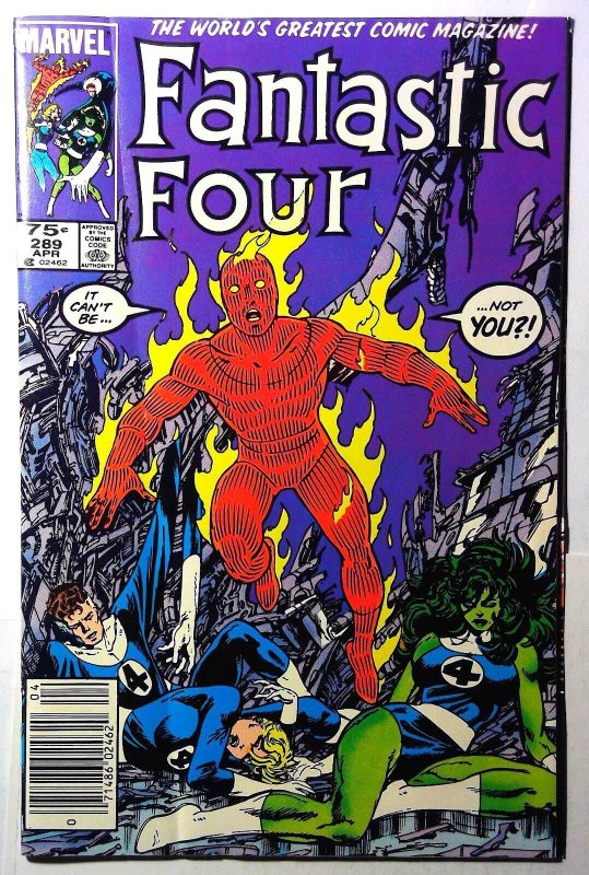 Fantastic Four #289 (Marvel Comics, 1986), raw, ungraded comic book — front cover