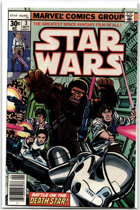 Star Wars #3 (Marvel Comics, 1977), raw, ungraded comic book — front cover