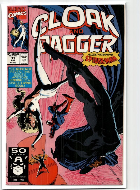 The Mutant Misadventures of Cloak and Dagger #17 (Marvel Comics, 1991), raw, ungraded comic book — front cover