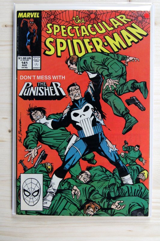 The Spectacular Spider-Man #141 (Marvel Comics, 1988), raw comic book in VF+ 8.5 condition — front cover