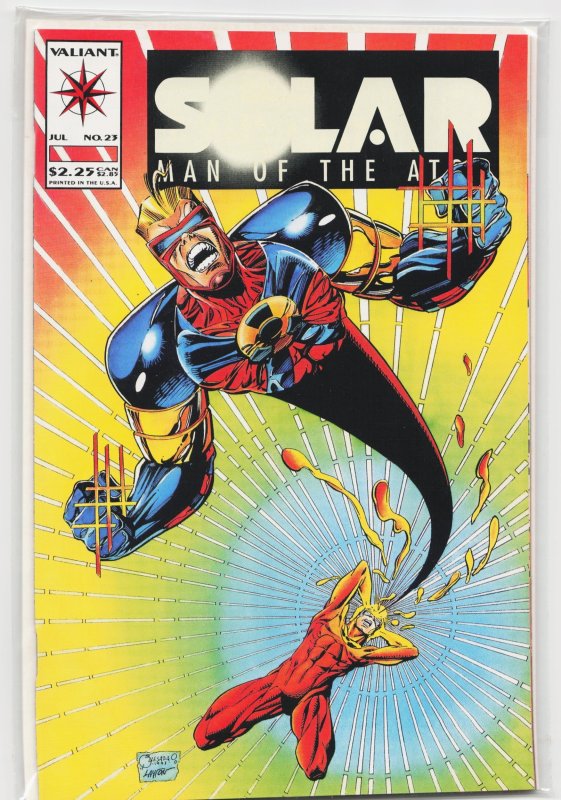 Solar, Man of the Atom #23 (Valiant Comics, 1993), raw, ungraded comic book — front cover