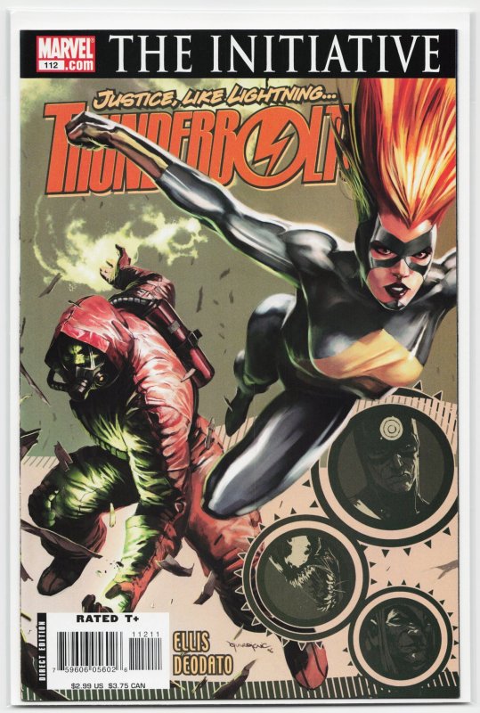 Thunderbolts #112 (Marvel Comics, 2007), raw, ungraded comic book — front cover