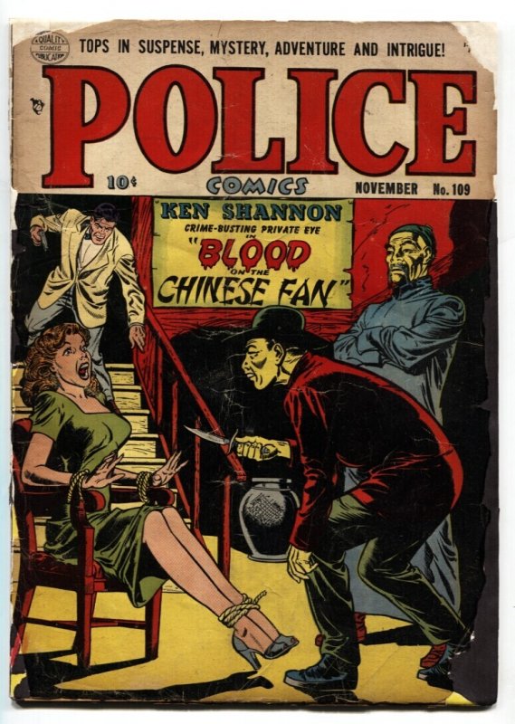 Police #109 (Quality Comics, 1951), raw comic book in FR condition — front cover