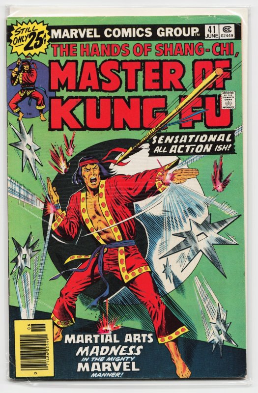 Master of Kung Fu #41 (Marvel Comics, 1976), raw, ungraded comic book — front cover