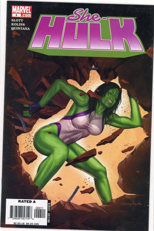 She-Hulk #4 (Marvel Comics, 2006), raw comic book in NM 9.4 condition — front cover