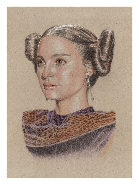 Padme Amidala (Natalie Portman), A4 Lithograph. Signed: Miguel Alfaro, raw, ungraded comic book — front cover