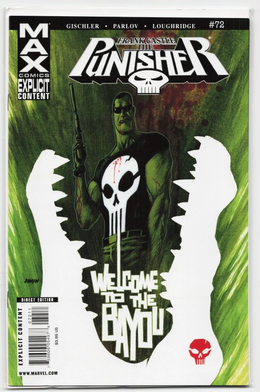 Punisher: Frank Castle MAX #72 (Marvel Comics, 2009), raw, ungraded comic book — front cover