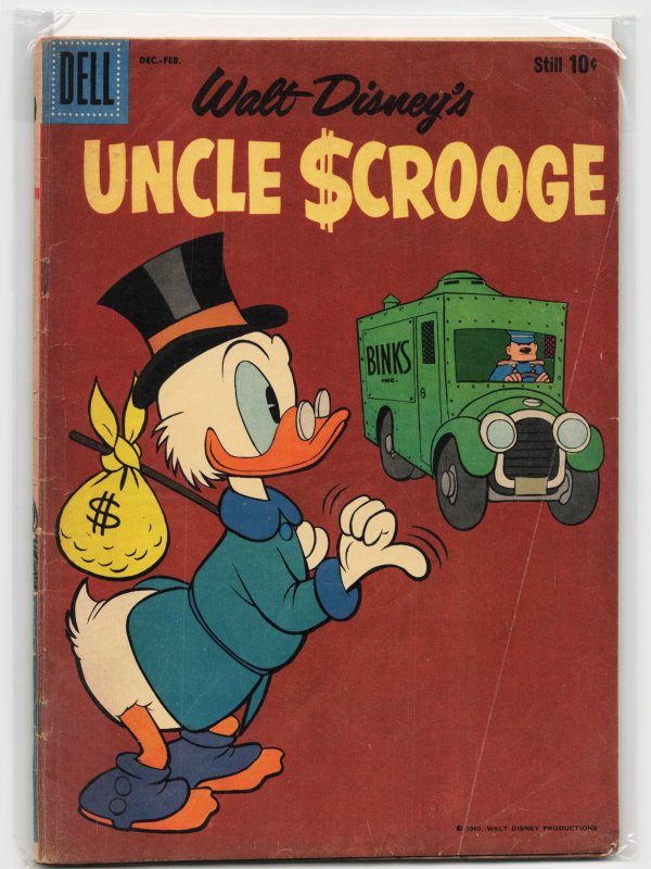 Uncle Scrooge #32 (Dell Comics, 1960), raw, ungraded comic book — front cover