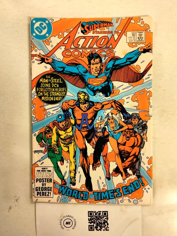 Action Comics #553 (DC Comics), raw, ungraded comic book — front cover