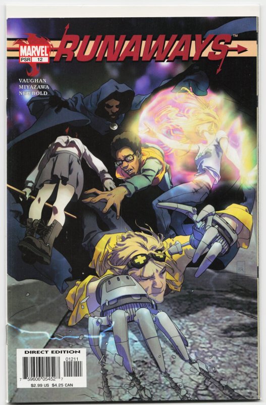 Runaways #11 (Marvel Comics, 2004), raw, ungraded comic book — front cover